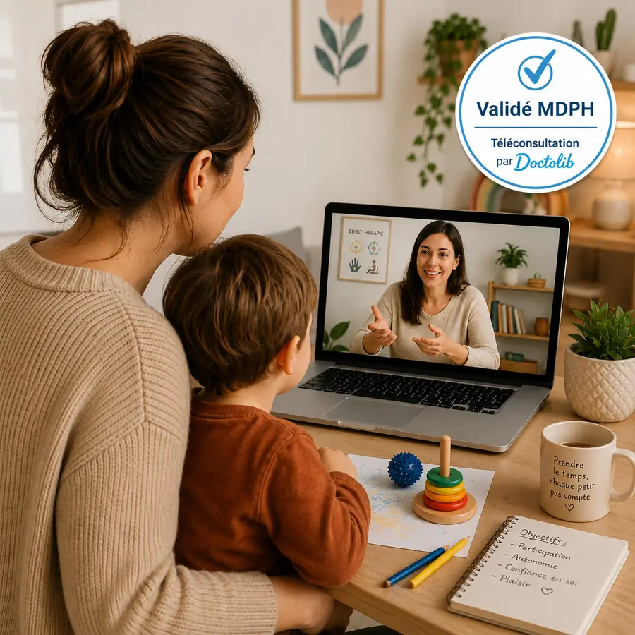 Bilan en ergothérapie en téléconsultation Doctolib pour enfant, Ergothérapeute Nice